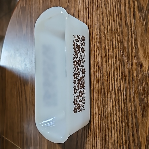 GLASBAKE Brown Flower Power Pennsylvania Dutch Loaf Pan-j522-EC - Picture 1 of 11